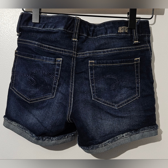 Justice Dark Blue Jean Shorts girls  12 - Picture 4 of 5